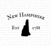 New Hampshire silhouette with "Established in 1788" SVG/PNG design