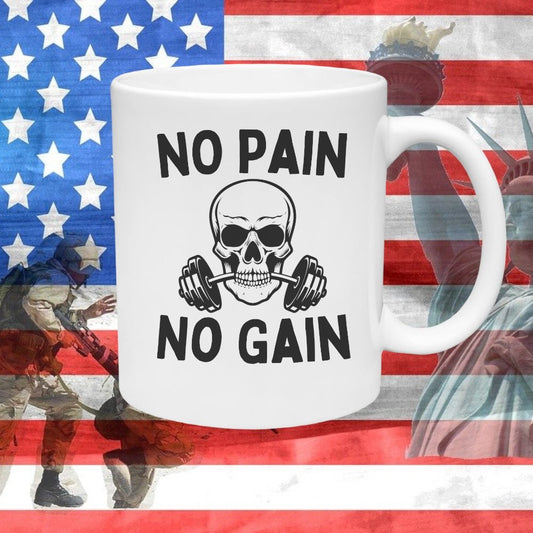 Edgy skull illustration with weight bench bar for gym inspiration