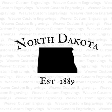 North Dakota state outline "Established in 1889" SVG/PNG design