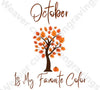 "October Is My Favorite Color" autumn-themed digital graphic download.