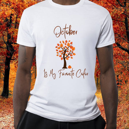 Majestic tree with vibrant fall leaves digital art in PNG, SVG, PDF.
