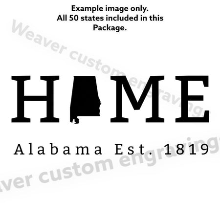 Personalize your projects with Home State and established date designs
