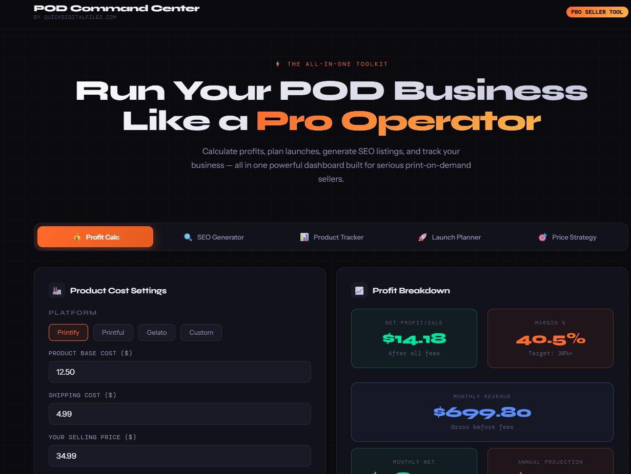 offline business tool for Etsy POD sellers instant download