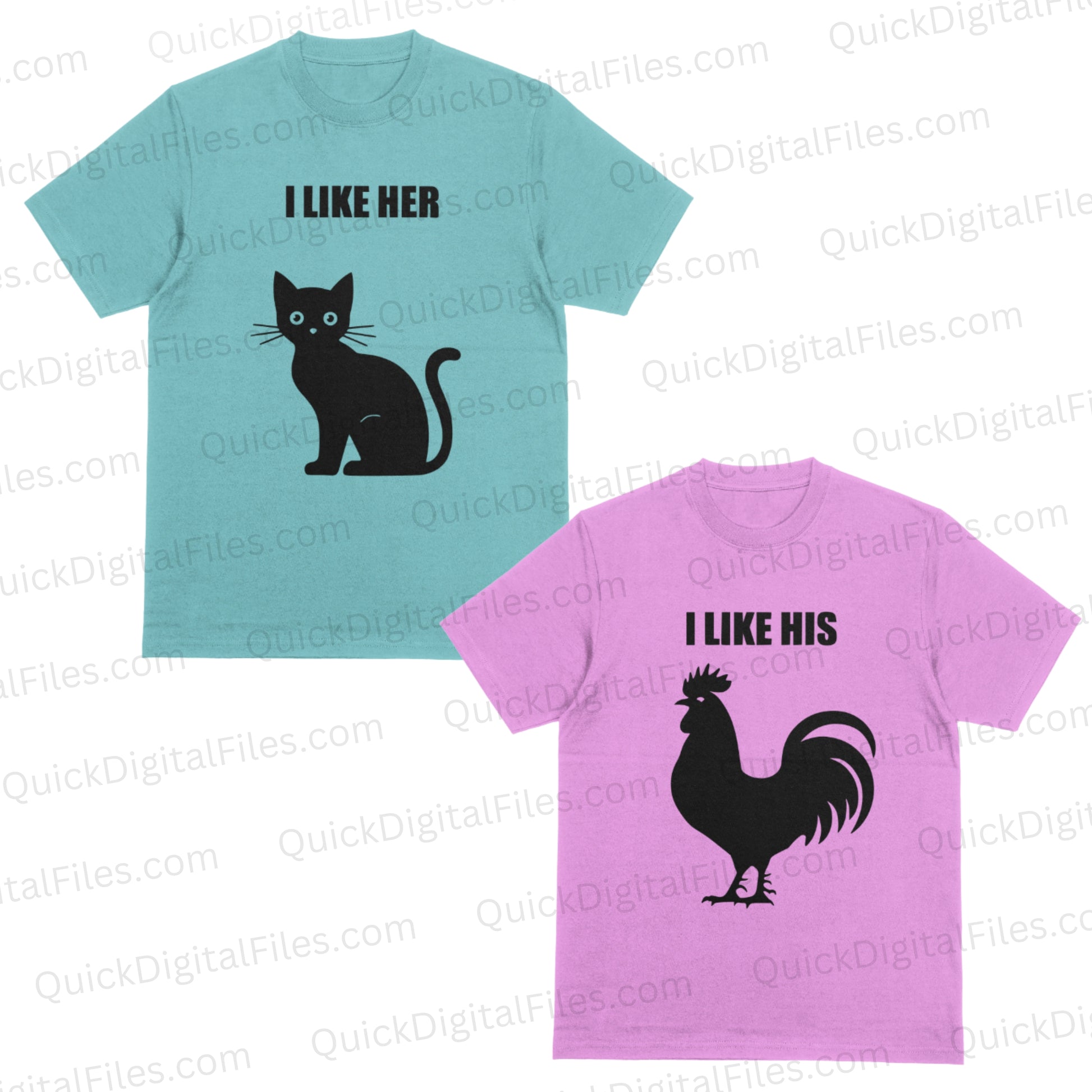 Funny adult SVG "I Like His Cock, I Like Her Pussy" silhouette design
