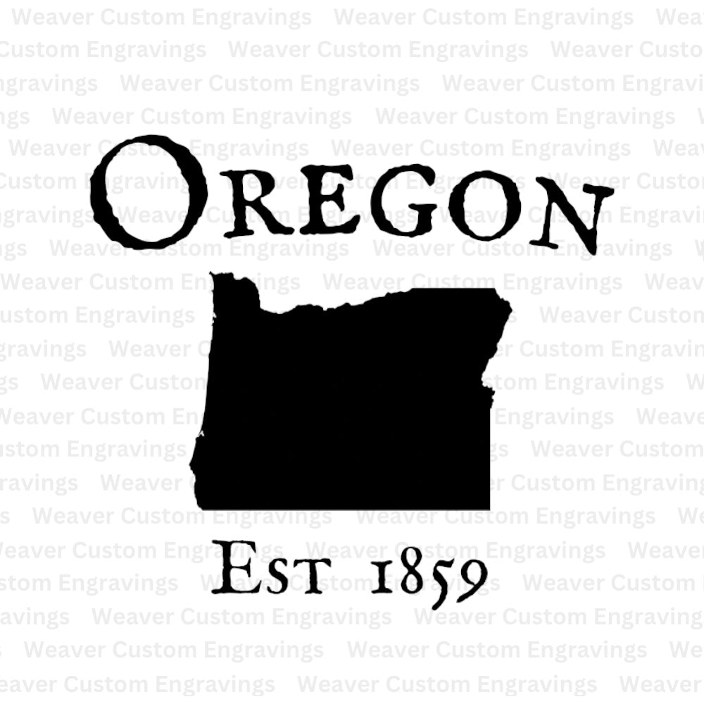 Oregon State Designs Oregon State Silhouette Established 1859 - Historical State Design ...