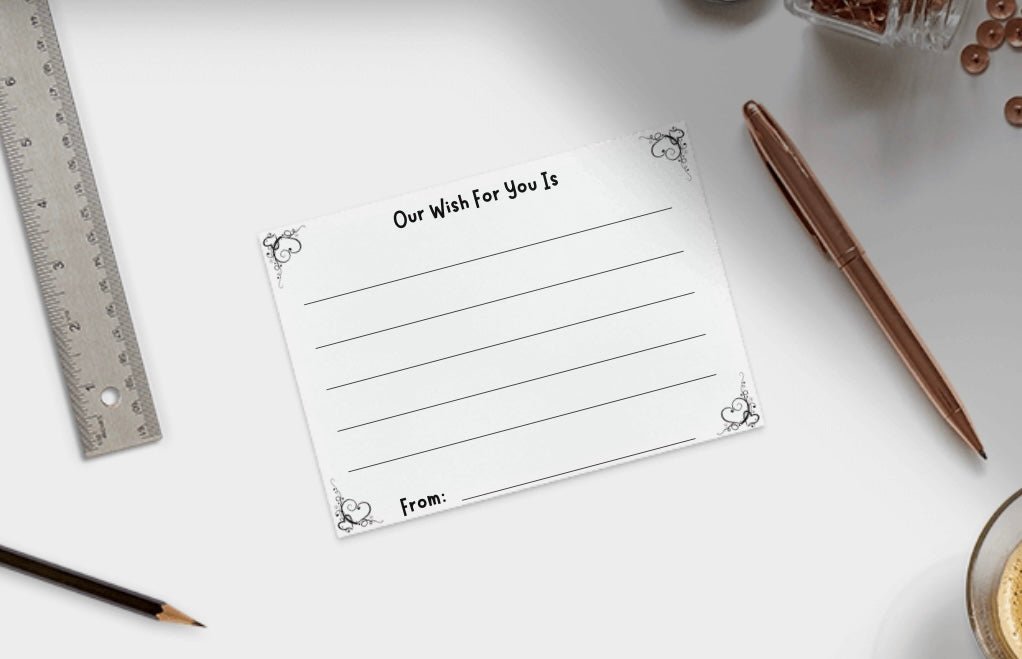 "Interactive wedding guest wish card editable on Canva."