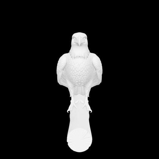 Realistic perched eagle STL download