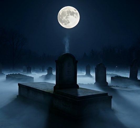 nighttime graveyard stock video
