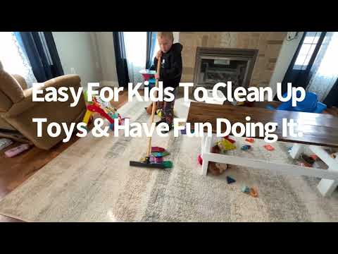 Easy-to-print 3D toy sweeper attachment for efficient playroom tidying.