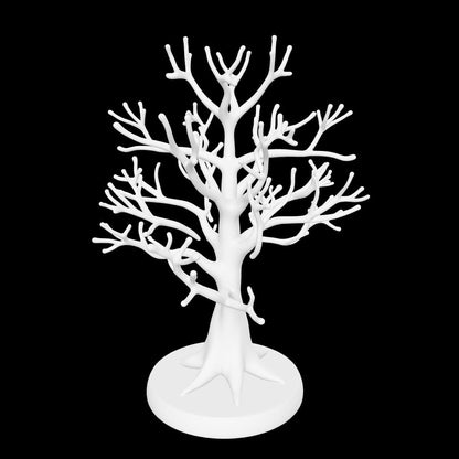 Branch jewelry stand with bare limbs and round base