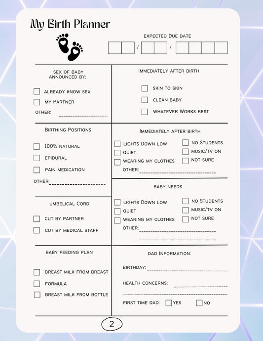 "Customize your childbirth experience with our editable Canva template."