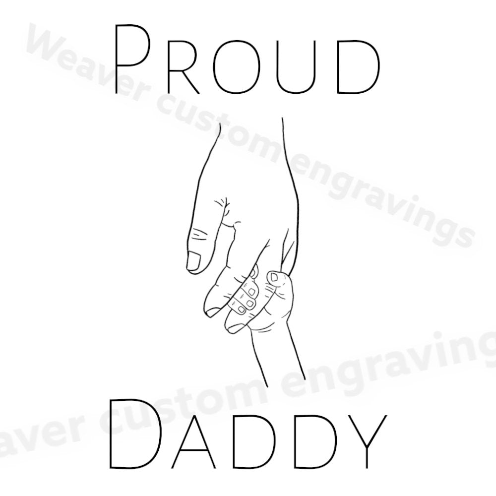 "Proud Daddy SVG graphic for Father's Day and personalized gifts."