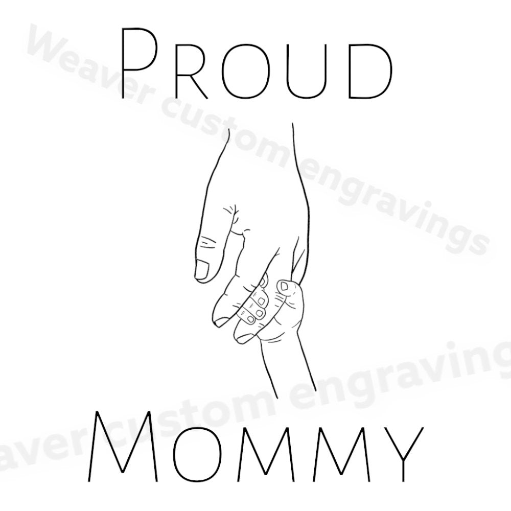 "Proud Mommy SVG graphic for personalized mom gifts."