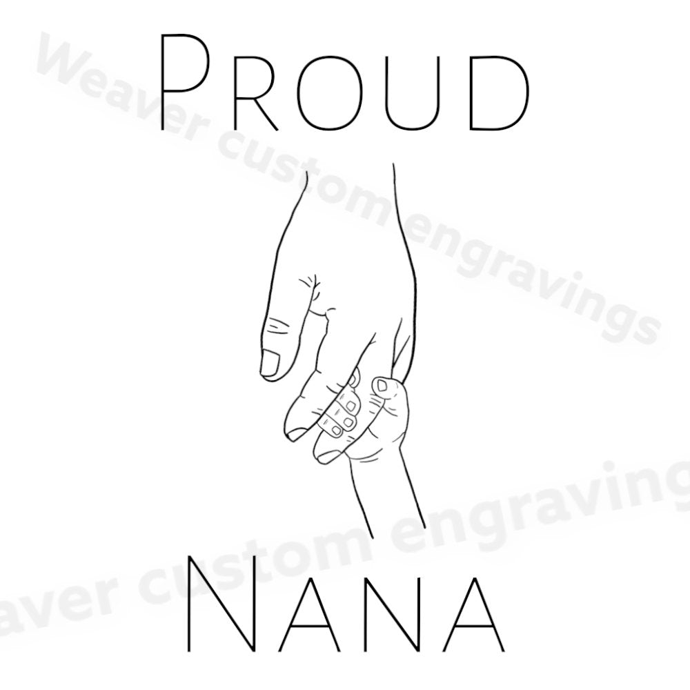 "Proud Nana SVG graphic for personalized grandmother gifts."