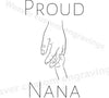 "Proud Nana SVG graphic for personalized grandmother gifts."