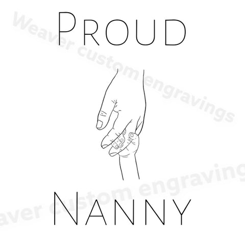 "Proud Nanny SVG graphic for personalized nanny gifts."