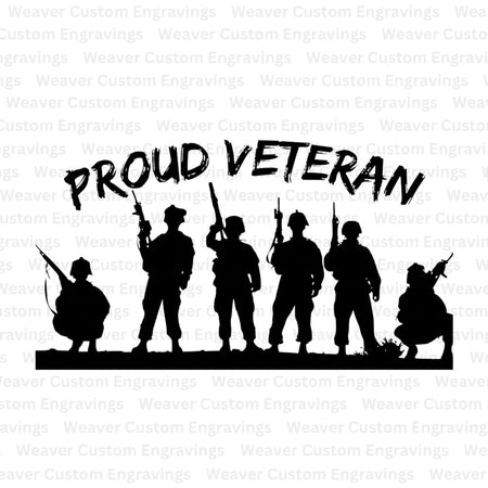 "Proud Veteran SVG graphic for custom veteran-themed gifts."