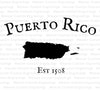 "Puerto Rico silhouette with establishment year SVG for educational projects."