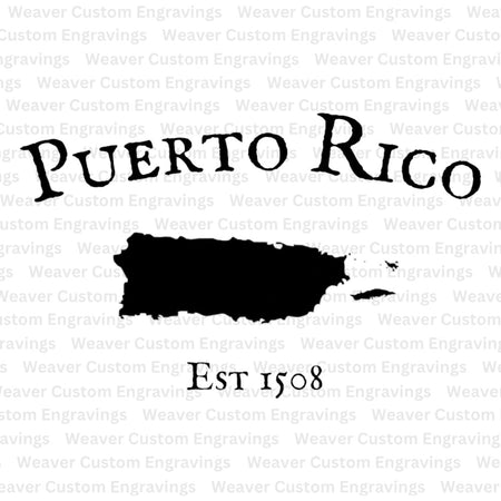 "Puerto Rico silhouette with establishment year SVG for educational projects."