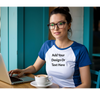 "Woman in White T-Shirt at Cafe Mockup PNG, JPEG, PDF"