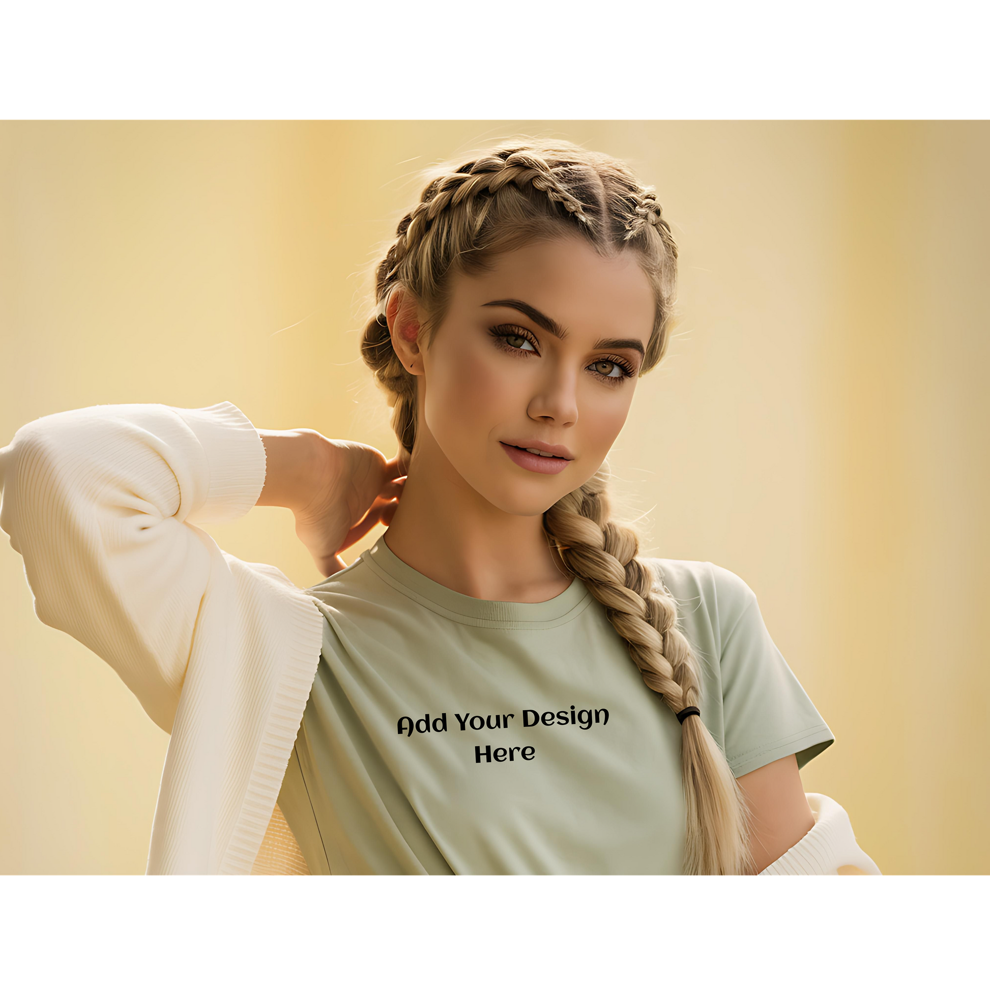 "Digital Download of T-Shirt Mockup in Casual Setting"