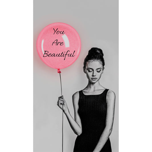 "Neon Balloon Elegance Charcoal Sketch with Pink Balloon PNG, JPEG, PDF"