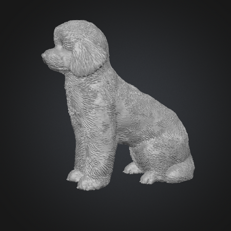 realistic poodle dog stl model
