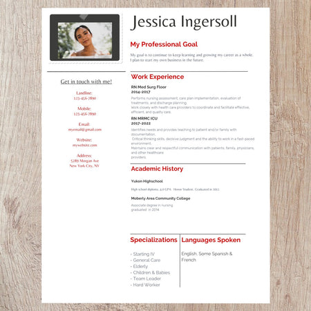 "Digital download résumé template for job seekers."