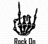 Rock On Skeleton Hand Graphic Art - Instant Digital Download svg png pdf