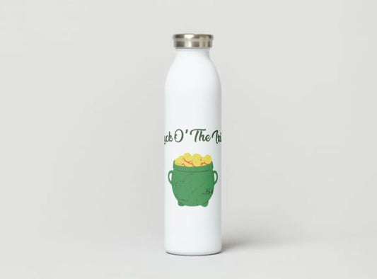"DIY Saint Patrick's Day tumbler wrap for festive drinkware decoration."