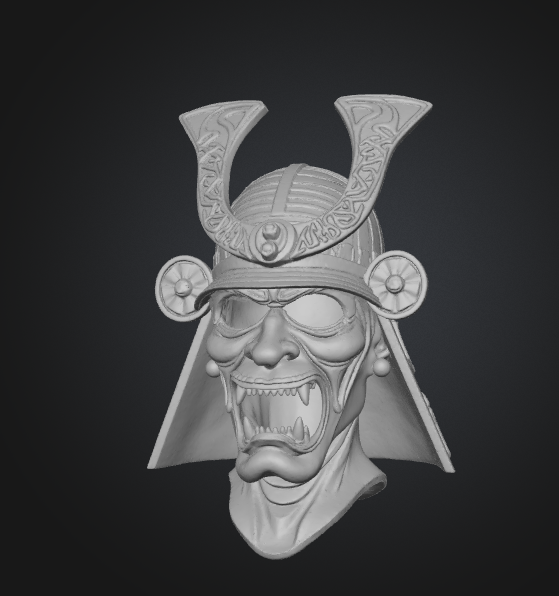 samurai demon mask 3d print model
