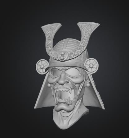 samurai demon mask 3d print model
