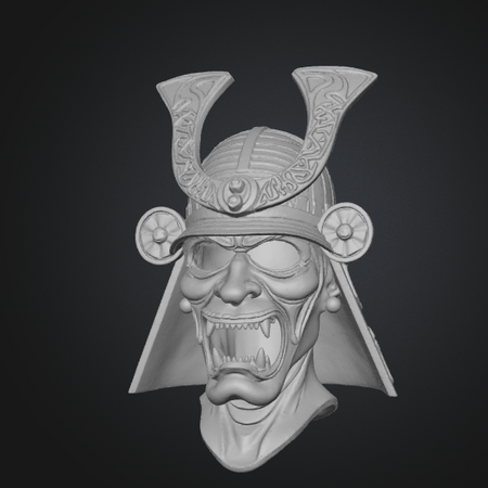 samurai demon mask 3d print model
