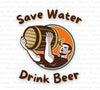 "Eco-friendly 'Save Water, Drink Beer' graphic available in SVG, PNG, PDF."