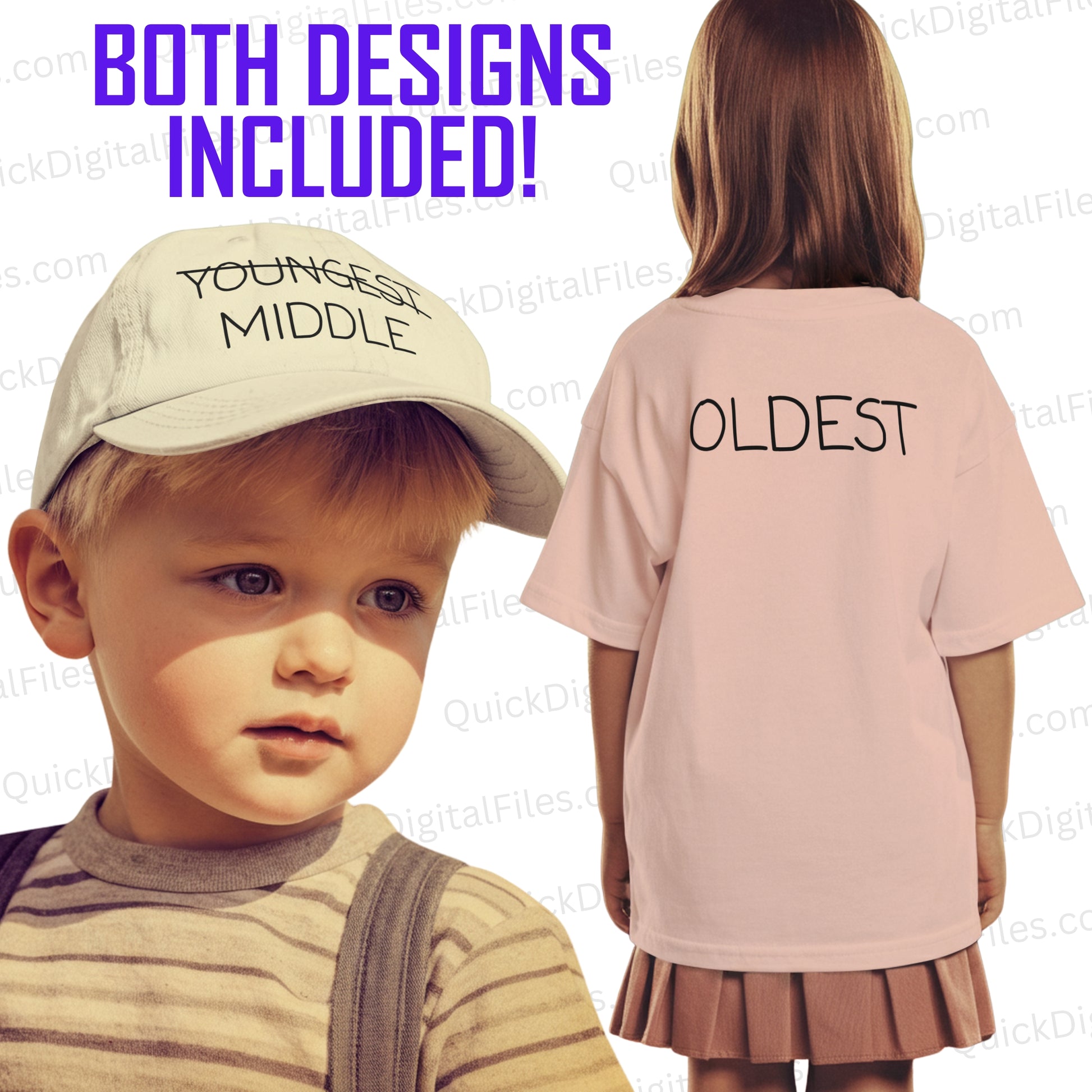 3rd Pregnancy Announcement SVG – Oldest + Middle Reveal Set