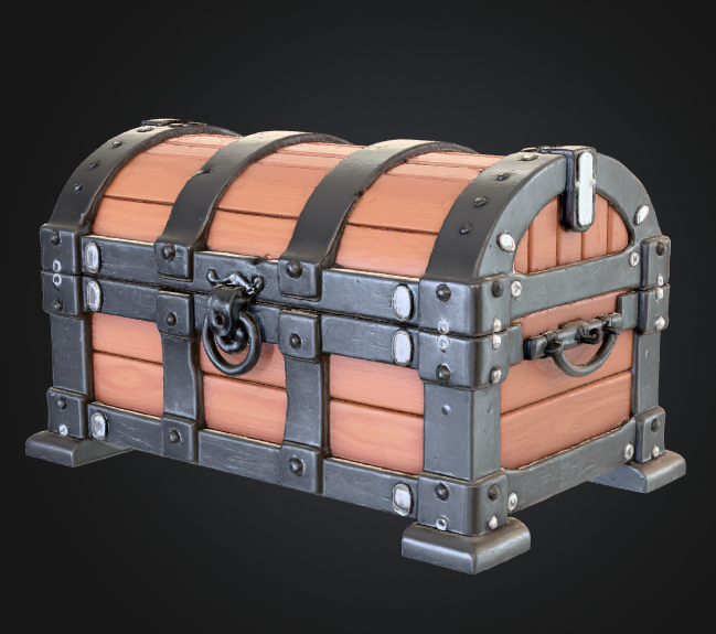 medieval chest glb obj stl
