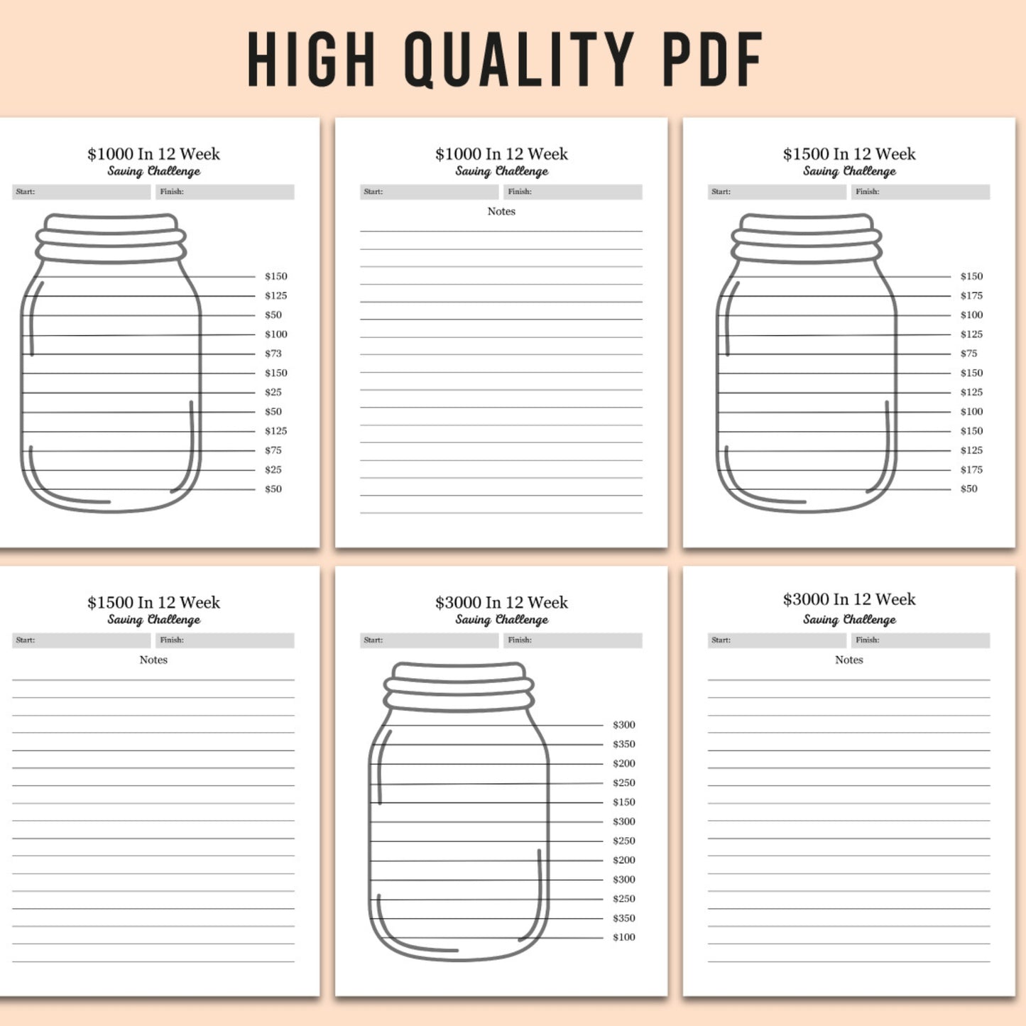 Money challenge PDF for saving cash quickly and easily
