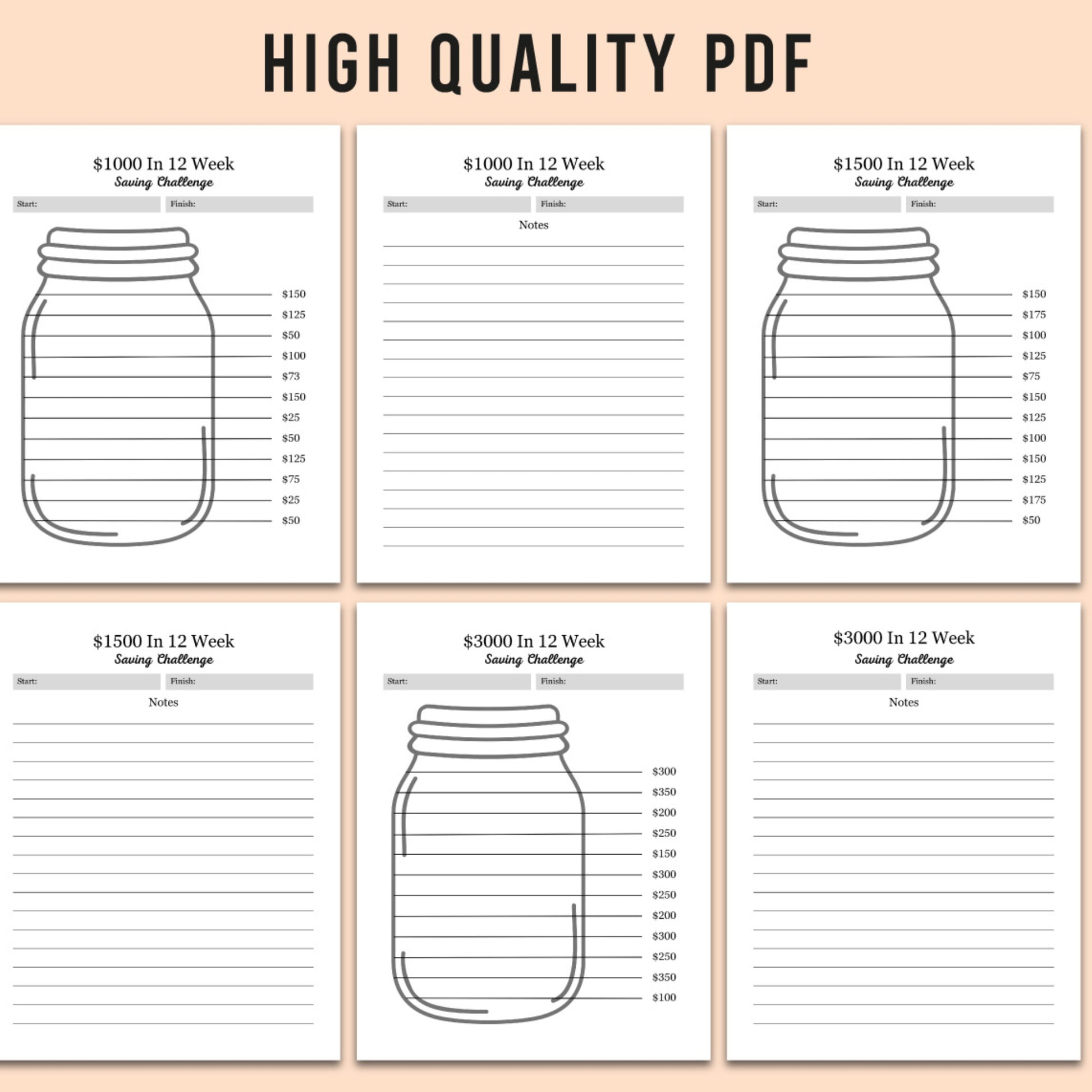 Money challenge PDF for saving cash quickly and easily
