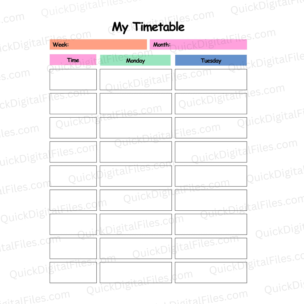ADHD Student Planner – Printable School Organizer & Study Guide – Quick ...