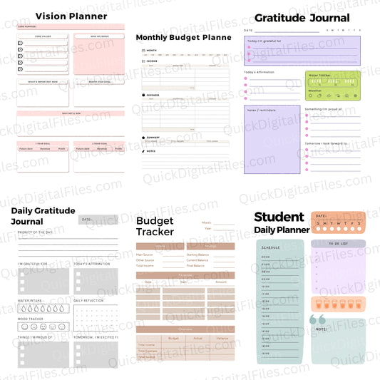 115 printable planners in one bundle for unlimited organization
