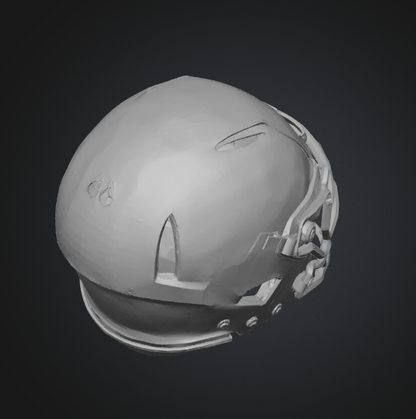 Gray helmet on a black background