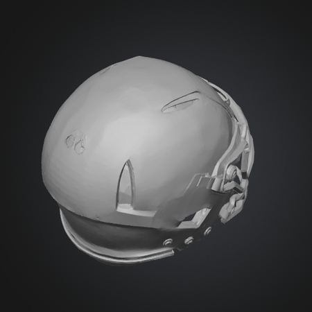Gray helmet on a black background