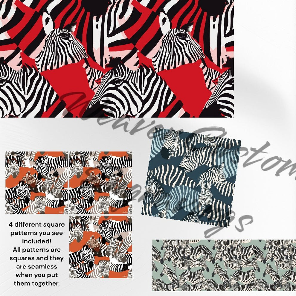 Seamless Zebra Pattern PNG Bundle - Instant Download: 4 Designs Pack ...