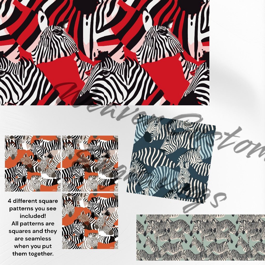 Seamless Zebra Pattern PNG Bundle - Instant Download: 4 Designs Pack ...