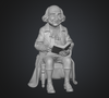 seated benjamin franklin 3d print statue
