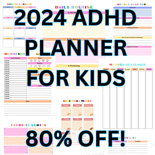 Printable ADHD Planner for Kids - 70-Page PDF for Focus & Organization

