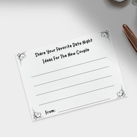 "Editable Newlyweds Date Night Ideas Card Template Download"