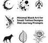 "Midjourney Guide for Black Tattoo Designs" PDF cover.