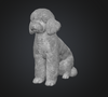 sitting poodle dog 3d print model

