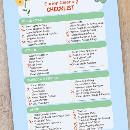 "Home Cleaning Printable Checklist with Task Boxes"